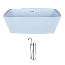 Anzzi Arthur 5.6 ft. Acrylic Freestanding Non-Whirlpool Bathtub in White and Sol Series Faucet in Chrome