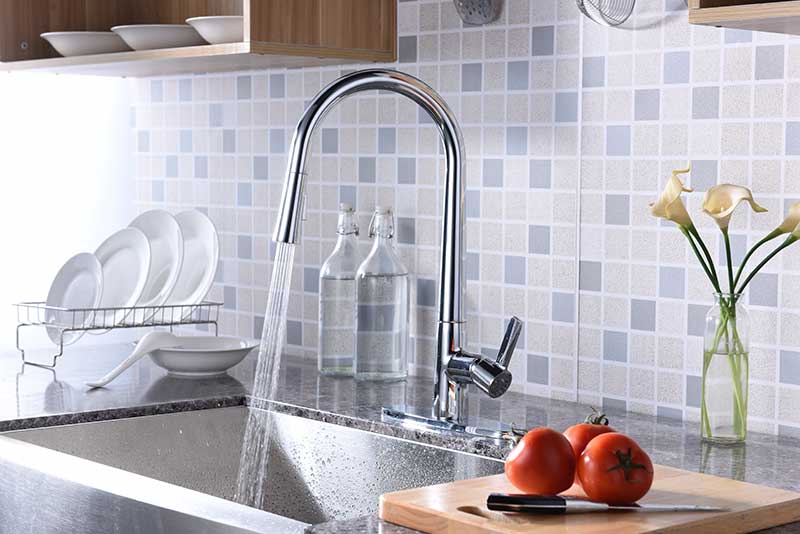 Anzzi Orbital Single Handle Pull-Down Sprayer Kitchen Faucet in Polished Chrome KF-AZ186CH 10