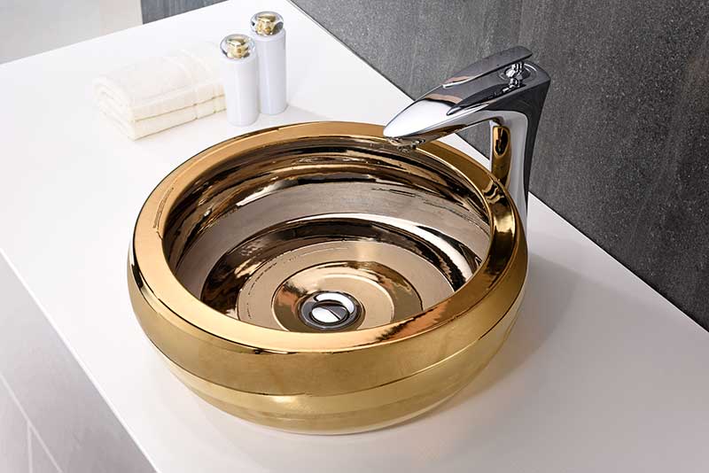 Anzzi Regalia Series Vessel Sink in Smoothed Gold LS-AZ181 3