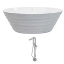 Anzzi Nimbus 5.6 ft. Acrylic Center drain Freestanding Bathtub in White with Sens Freestanding Faucet in Chrome