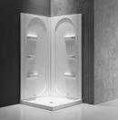Anzzi Mishra 38 in. x 38 in. x 75 in. 2-piece DIY Friendly Corner Shower Surround in White