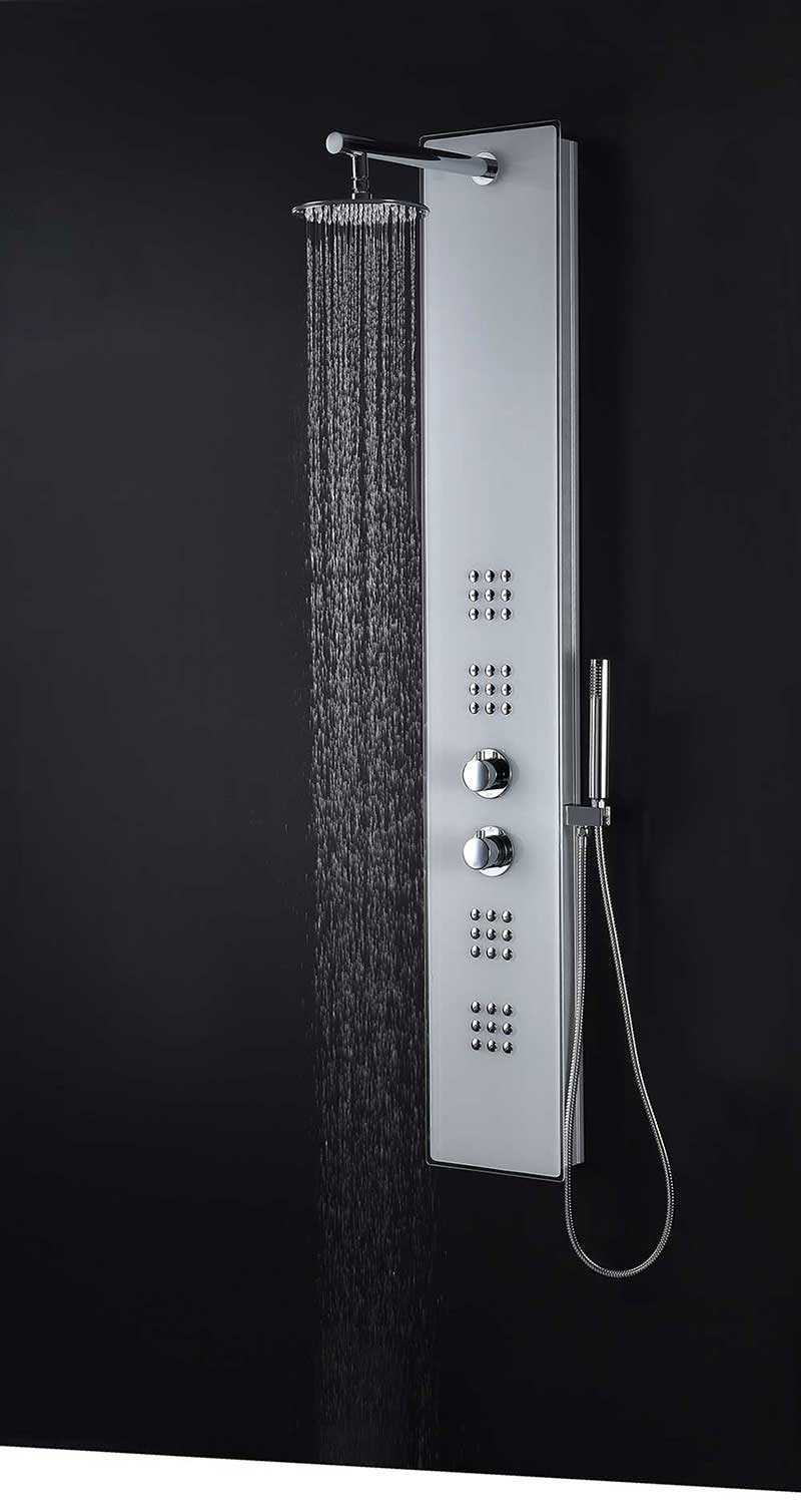 Anzzi VELD Series 64 in. Full Body Shower Panel System with Heavy Rain Shower and Spray Wand in White 6