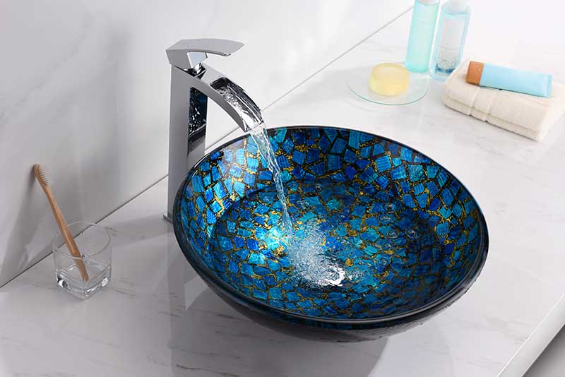 Anzzi Mosaic Series Vessel Sink in Blue/Gold Mosaic LS-AZ198 2