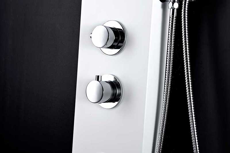 Anzzi Aquifer Series 56 in. Full Body Shower Panel System with Heavy Rain Shower and Spray Wand in White 10
