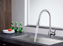 Anzzi Bell Single-Handle Pull-Out Sprayer Kitchen Faucet in Brushed Nickel KF-AZ215BN 17