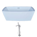 Anzzi Arthur 5.6 ft. Acrylic Freestanding Non-Whirlpool Bathtub in White and Dawn Series Faucet in Chrome