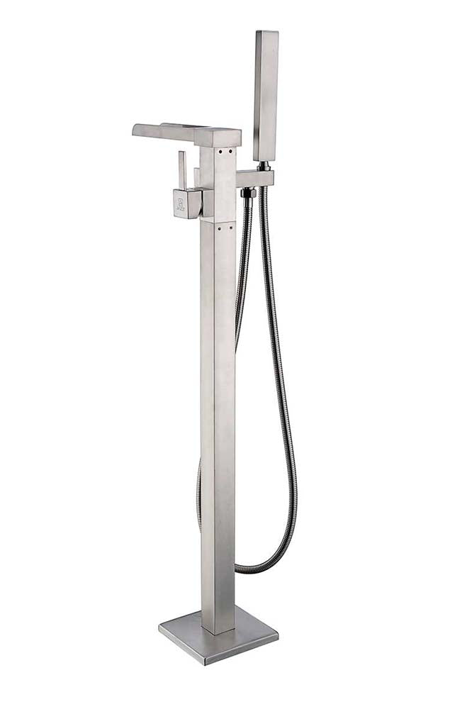 Anzzi Union 2-Handle Claw Foot Tub Faucet with Hand Shower in Brushed Nickel FS-AZ0059BN 18