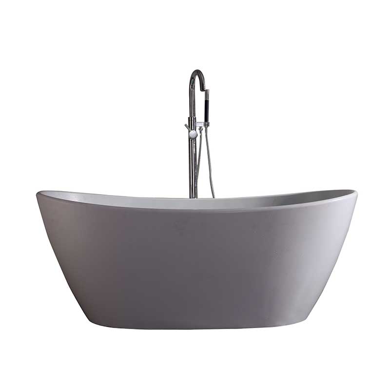 Control Brand True Solid Surface Harmony 64.25" x 33.5" Soaking Bathtub