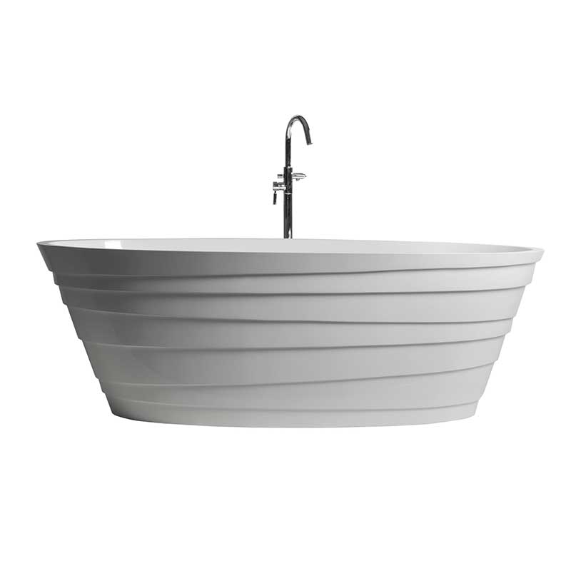 Control Brand True Solid Surface Wave 70.88" x 33.5" Soaking Bathtub