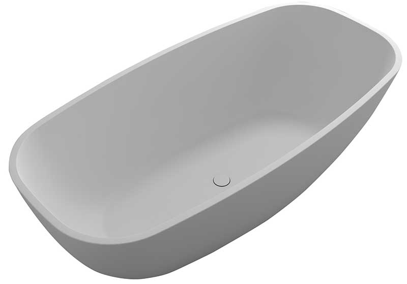 Control Brand True Solid Surface Pure 70.88" x 31.5" Soaking Bathtub