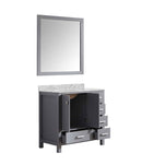 Anzzi Chateau 36 in. W x 22 in. D Vanity in Gray with Marble Vanity Top in Carrara White with White Basin and Mirror 14