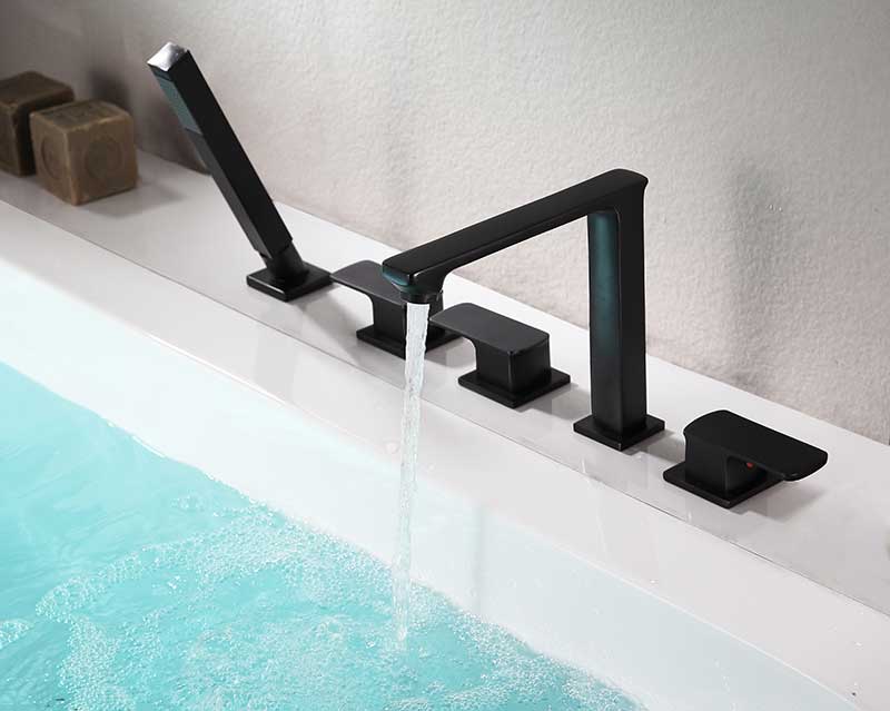 Anzzi Shore 3-Handle Deck-Mount Roman Tub Faucet with Handheld Sprayer in Oil Rubbed Bronze FR-AZ102ORB 8