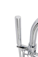 Anzzi Arthur 5.6 ft. Acrylic Freestanding Non-Whirlpool Bathtub in White and Kros Series Faucet in Chrome 8