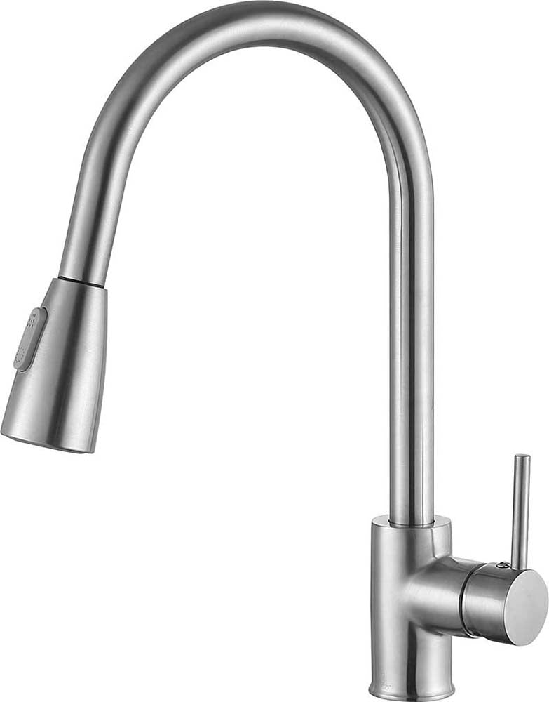 Anzzi Sire Single-Handle Pull-Out Sprayer Kitchen Faucet in Brushed Nickel KF-AZ212BN