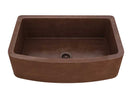 Anzzi Terra Farmhouse Handmade Copper 33 in. 0-Hole Single Bowl Kitchen Sink in Hammered Antique Copper K-AZ245