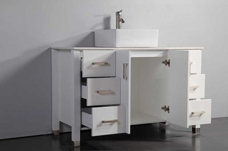 Legion Furniture 48" Solid Wood Sink Vanity With Mirror And Faucet White 2