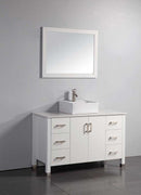Legion Furniture 48" Solid Wood Sink Vanity With Mirror And Faucet White