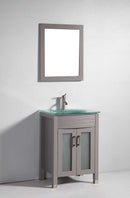 Legion Furniture 24" Solid Wood Sink Vanity with Mirror and Faucet