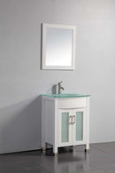Legion Furniture 24" Solid Wood Sink Vanity With Mirror And Faucet White