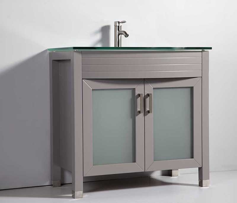 Legion Furniture 36" Solid Wood Sink Vanity with Mirror and Faucet 3