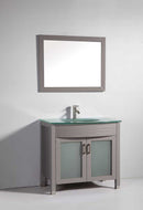 Legion Furniture 36" Solid Wood Sink Vanity with Mirror and Faucet