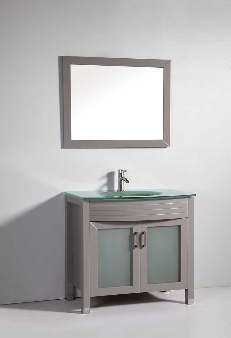 Legion Furniture 36" Solid Wood Sink Vanity with Mirror and Faucet