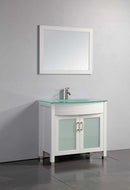 Legion Furniture 36" Solid Wood Sink Vanity With Mirror And Faucet White