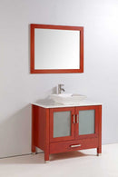 Legion Furniture 36" Solid Wood Sink Vanity With Mirror And Faucet Cherry