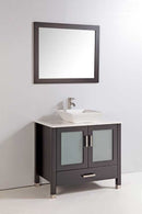 Legion Furniture 36" Solid Wood Sink Vanity With Mirror And Faucet Espresso