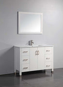 Legion Furniture 48" Solid Wood Sink Vanity With Mirror And Faucet White