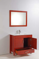 Legion Furniture 36" Solid Wood Sink Vanity With Mirror And Faucet Espresso 2
