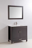 Legion Furniture 36" Solid Wood Sink Vanity With Mirror And Faucet Espresso