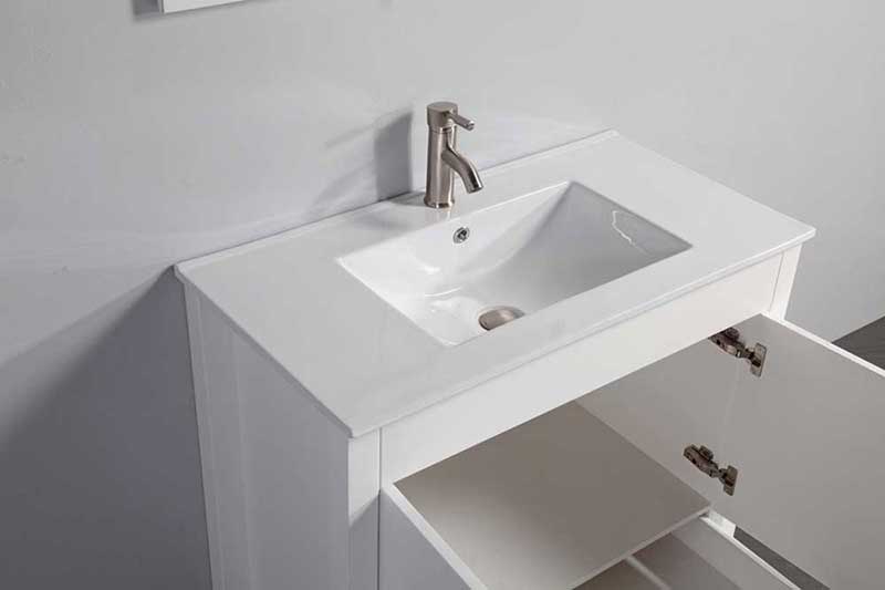 Legion Furniture 36" Solid Wood Sink Vanity With Mirror And Faucet White 3