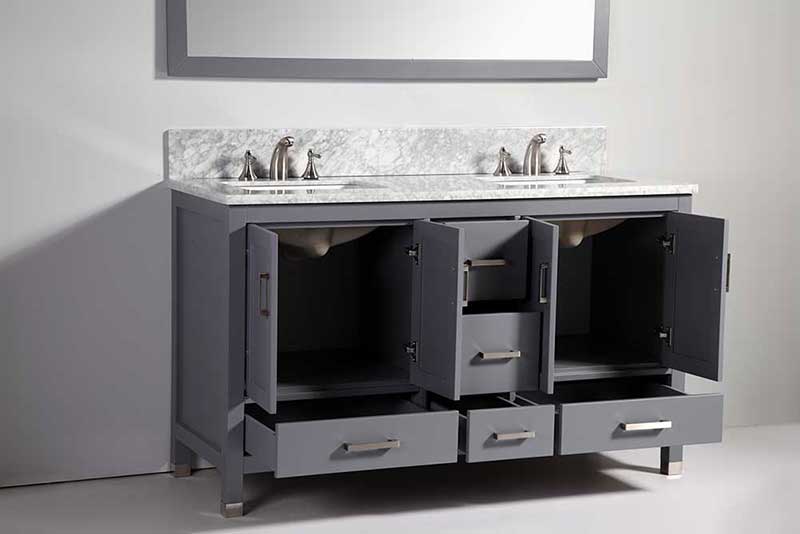 Legion Furniture 60" Solid Wood Sink Vanity with Mirror-No Faucet  2