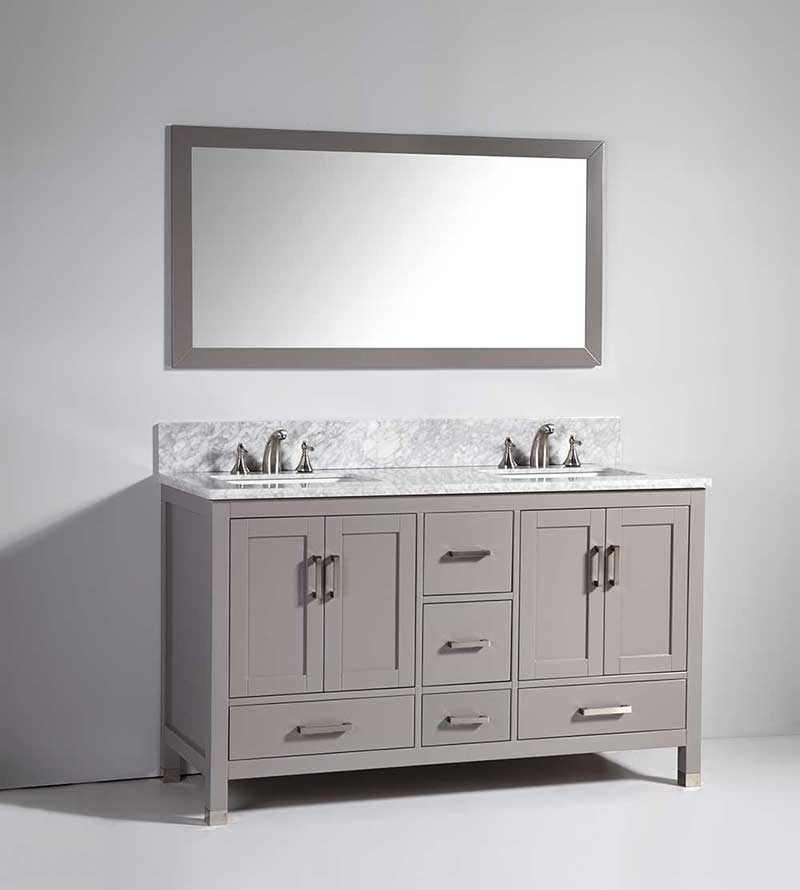 Legion Furniture 60" Solid Wood Sink Vanity with Mirror-No Faucet 
