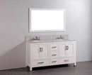 Legion Furniture 60" Solid Wood Sink Vanity With Mirror-No Faucet White 2