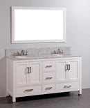 Legion Furniture 60" Solid Wood Sink Vanity With Mirror-No Faucet White