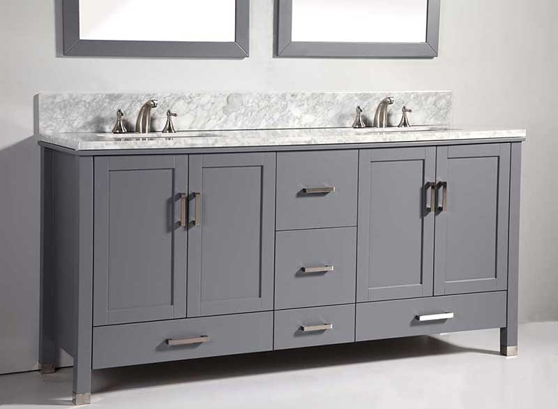 Legion Furniture 72" Solid Wood Sink Vanity with Mirror-No Faucet  3