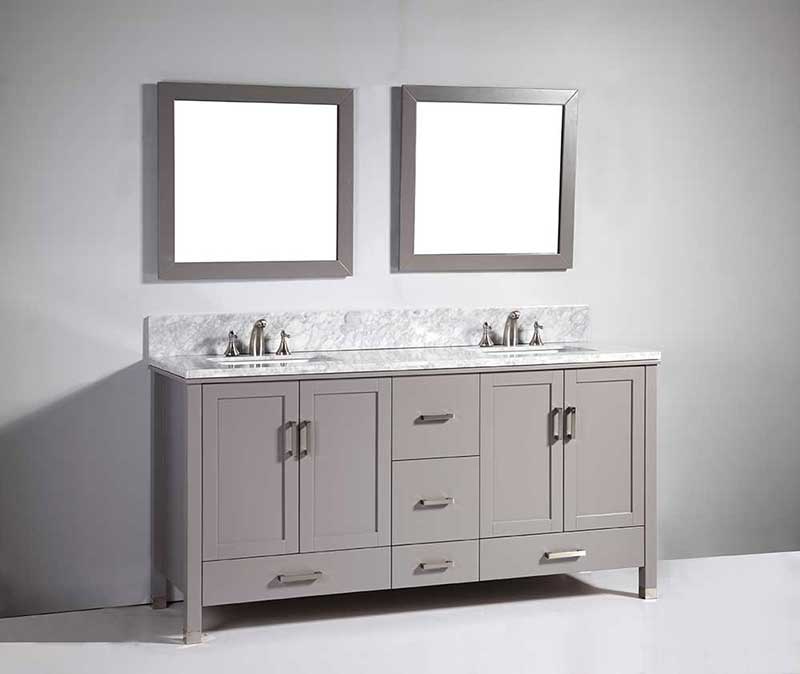Legion Furniture 72" Solid Wood Sink Vanity with Mirror-No Faucet 