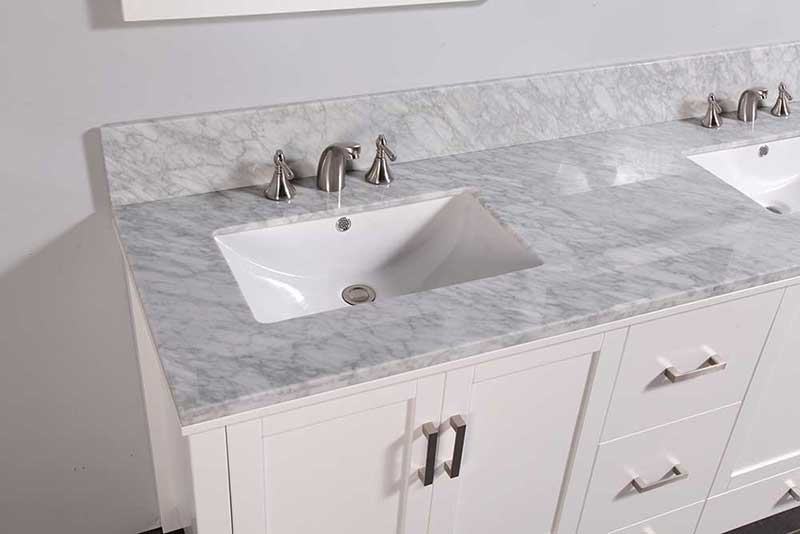 Legion Furniture 72" Solid Wood Sink Vanity With Mirror-No Faucet White 3