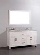 Legion Furniture 60" Solid Wood Double Sink Vanity With Mirror-No Faucet White