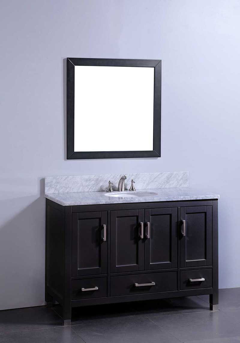 Legion Furniture 48" Solid Wood Sink Vanity With Mirror-No Faucet Espresso