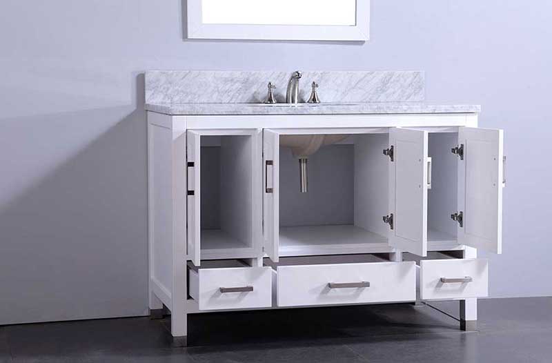 Legion Furniture 48" Solid Wood Sink Vanity With Mirror-No Faucet White 2