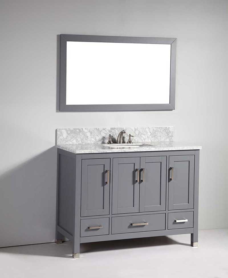Legion Furniture 48" Solid Wood Sink Vanity with Mirror-No Faucet 