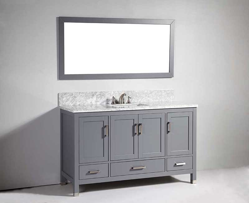 Legion Furniture 60" Solid Wood Sink Vanity with Mirror-No Faucet 