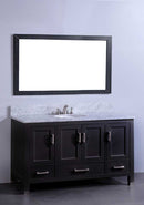 Legion Furniture 60" Solid Wood Sink Vanity With Mirror-No Faucet Espresso