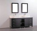 Legion Furniture 72" Solid Wood Sink Vanity With Mirror-No Faucet Espresso