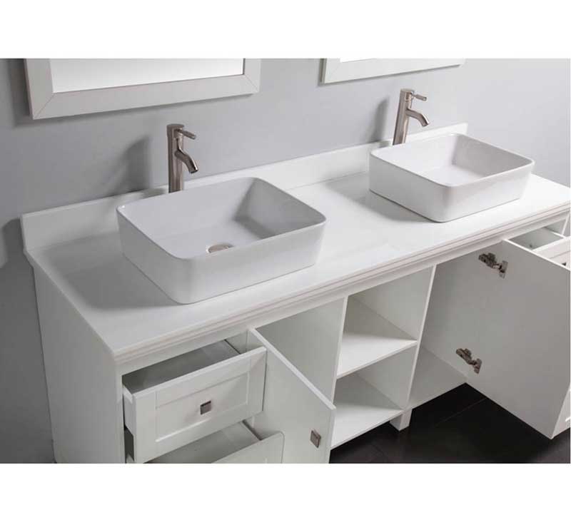 Legion Furniture 72" Solid Wood Sink Vanity With Mirror-No Faucet White 3