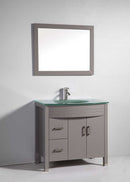 Legion Furniture 36" Solid Wood Sink Vanity with Mirror and Faucet