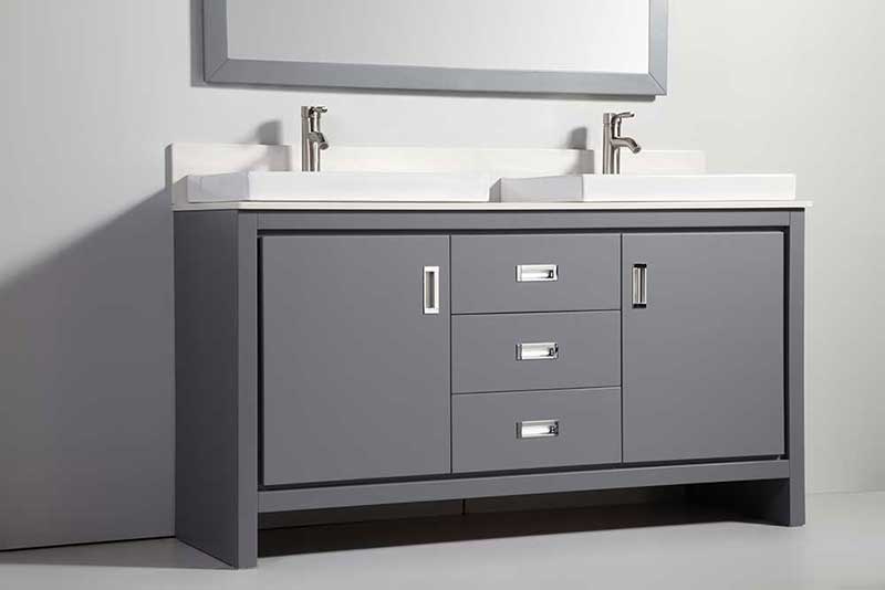 Legion Furniture 60" Solid Wood Sink Vanity with Mirror-No Faucet  3